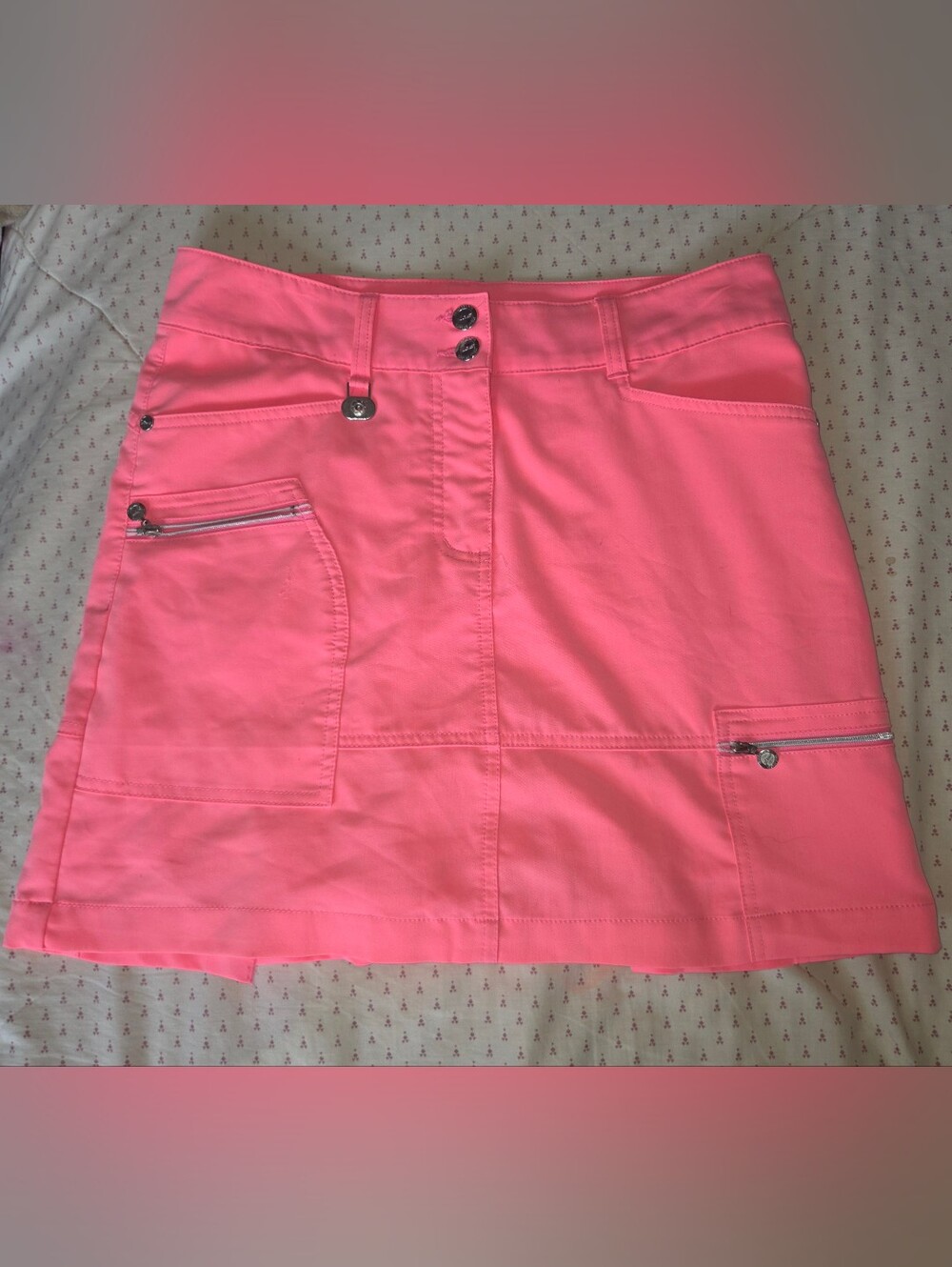 XDS By Daily Sports Pink Utility Mini Skort with Zip Pockets